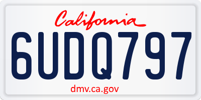 CA license plate 6UDQ797