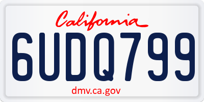 CA license plate 6UDQ799