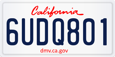 CA license plate 6UDQ801