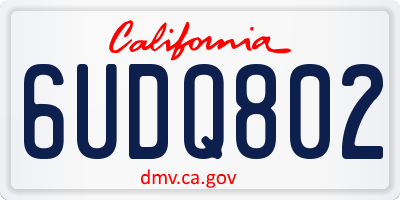 CA license plate 6UDQ802