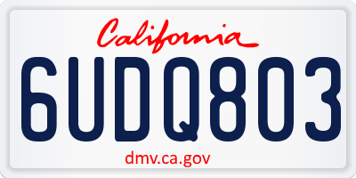 CA license plate 6UDQ803