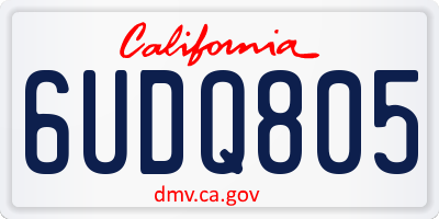 CA license plate 6UDQ805