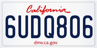 CA license plate 6UDQ806