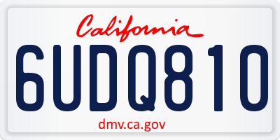 CA license plate 6UDQ810