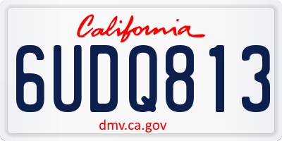 CA license plate 6UDQ813