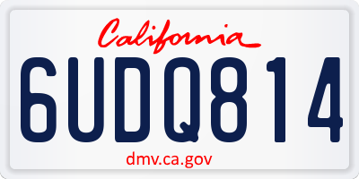 CA license plate 6UDQ814
