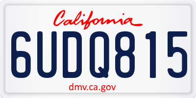CA license plate 6UDQ815