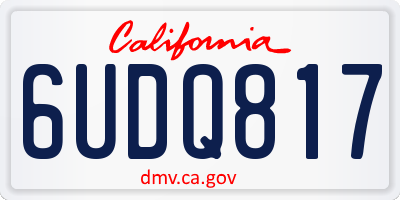 CA license plate 6UDQ817