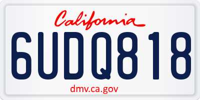 CA license plate 6UDQ818
