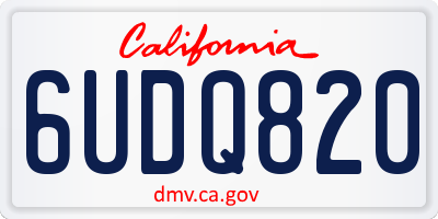 CA license plate 6UDQ820