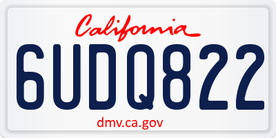 CA license plate 6UDQ822