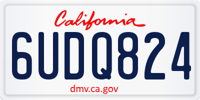 CA license plate 6UDQ824