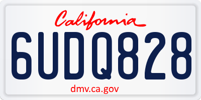 CA license plate 6UDQ828