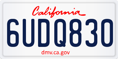 CA license plate 6UDQ830