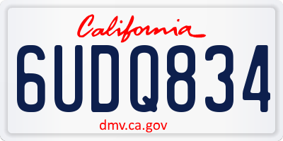 CA license plate 6UDQ834