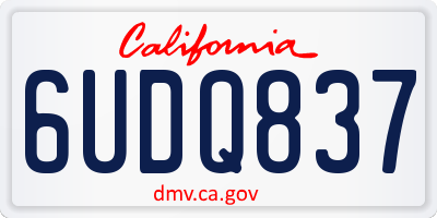 CA license plate 6UDQ837
