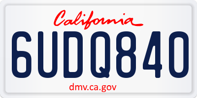 CA license plate 6UDQ840