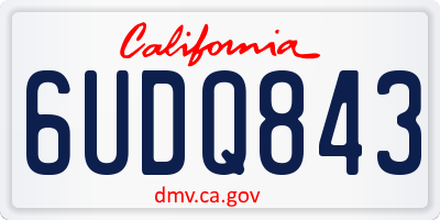 CA license plate 6UDQ843