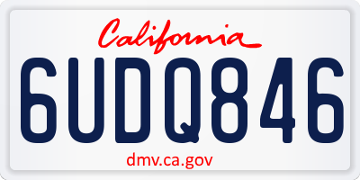 CA license plate 6UDQ846