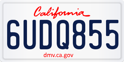 CA license plate 6UDQ855
