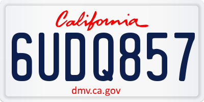 CA license plate 6UDQ857