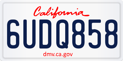 CA license plate 6UDQ858