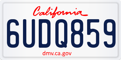 CA license plate 6UDQ859