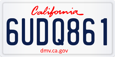 CA license plate 6UDQ861