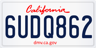 CA license plate 6UDQ862