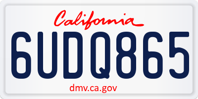 CA license plate 6UDQ865