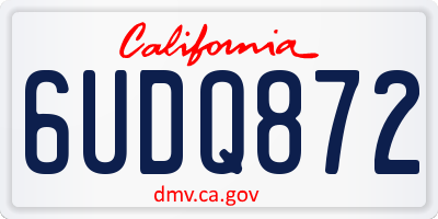 CA license plate 6UDQ872