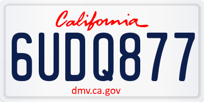 CA license plate 6UDQ877