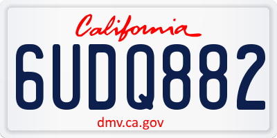 CA license plate 6UDQ882