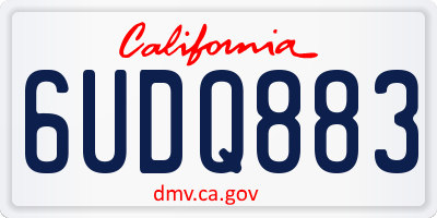 CA license plate 6UDQ883