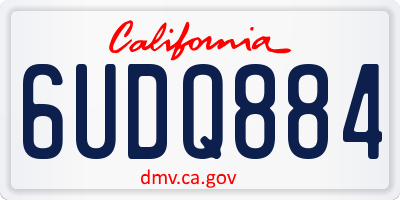 CA license plate 6UDQ884