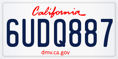 CA license plate 6UDQ887