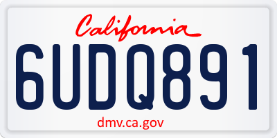 CA license plate 6UDQ891
