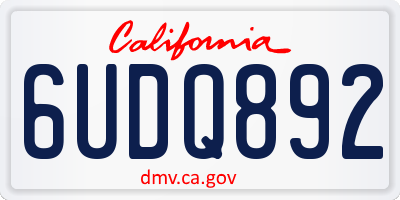 CA license plate 6UDQ892