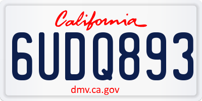 CA license plate 6UDQ893