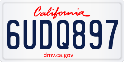 CA license plate 6UDQ897