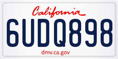 CA license plate 6UDQ898