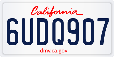 CA license plate 6UDQ907