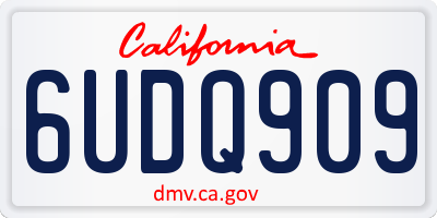 CA license plate 6UDQ909
