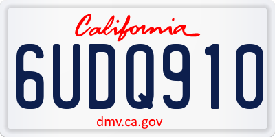 CA license plate 6UDQ910