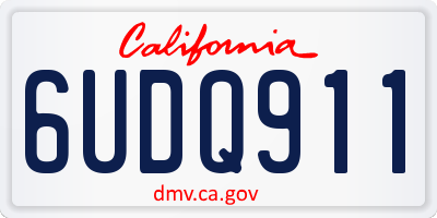 CA license plate 6UDQ911