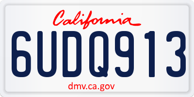 CA license plate 6UDQ913