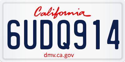 CA license plate 6UDQ914
