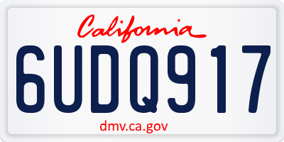 CA license plate 6UDQ917