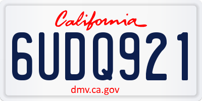 CA license plate 6UDQ921