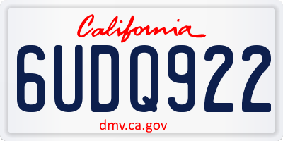 CA license plate 6UDQ922